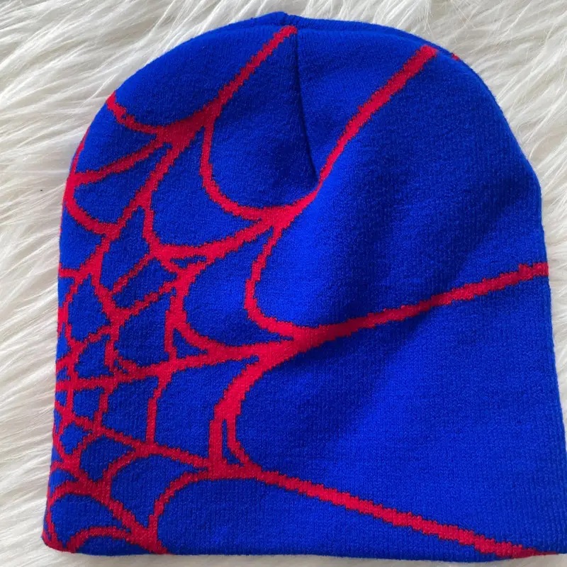 Picture of Hot sale spider web Y2K foreign trade knitted hat European and American hat trend winter hat jacquard special cross-border factory straight hair