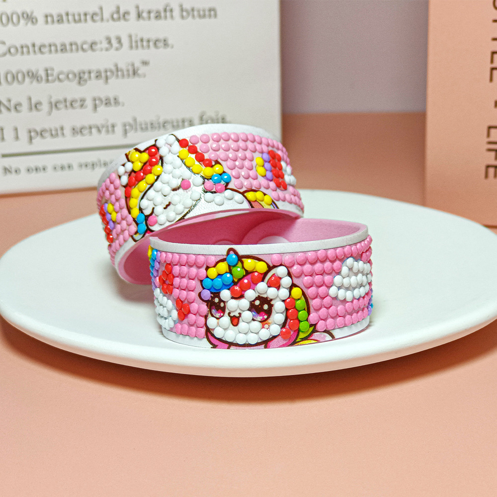 Cross-border new diy diamond painting bracelet point diamond wrist strap children EVA handmade puzzle diamond stickers wholesale