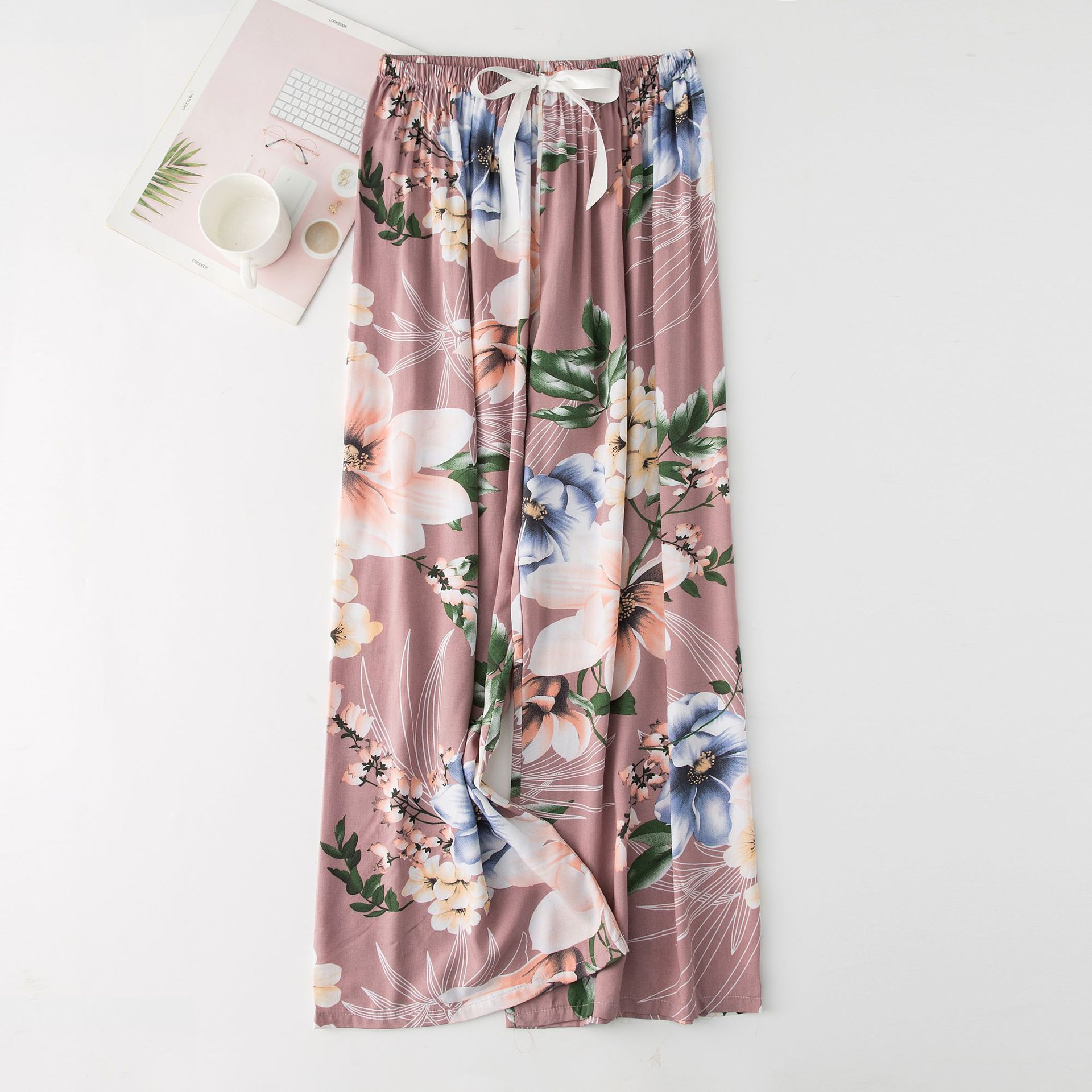 Picture of Cotton Silk Pajama Pants Women's Summer New Large Size Loose Pants Pregnant Women Can Wear Ram Cotton Thin Pants