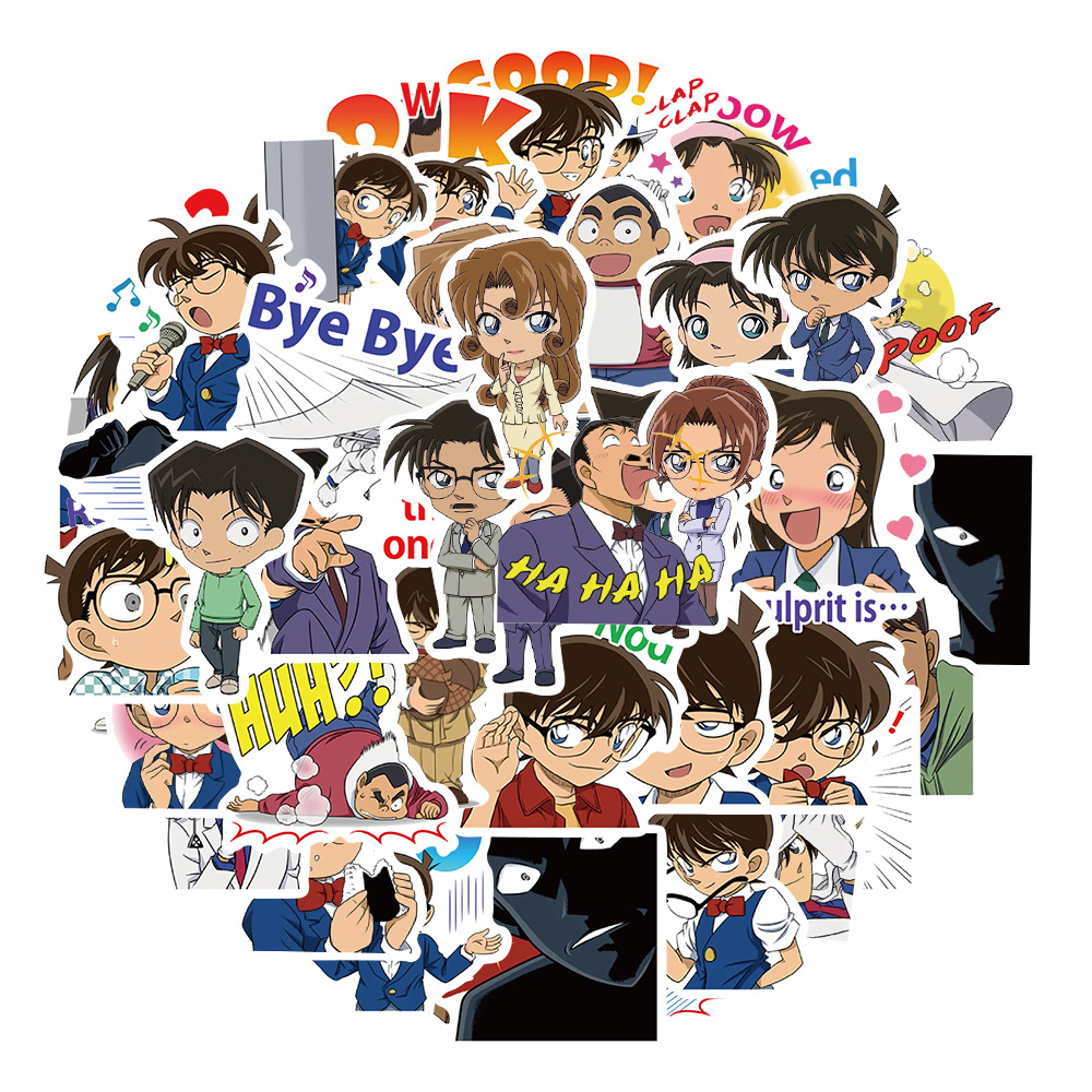 Picture of 50 classic cartoon Detective Conan new stickers decorative gift Journal waterproof Cup Computer mobile phone stickers