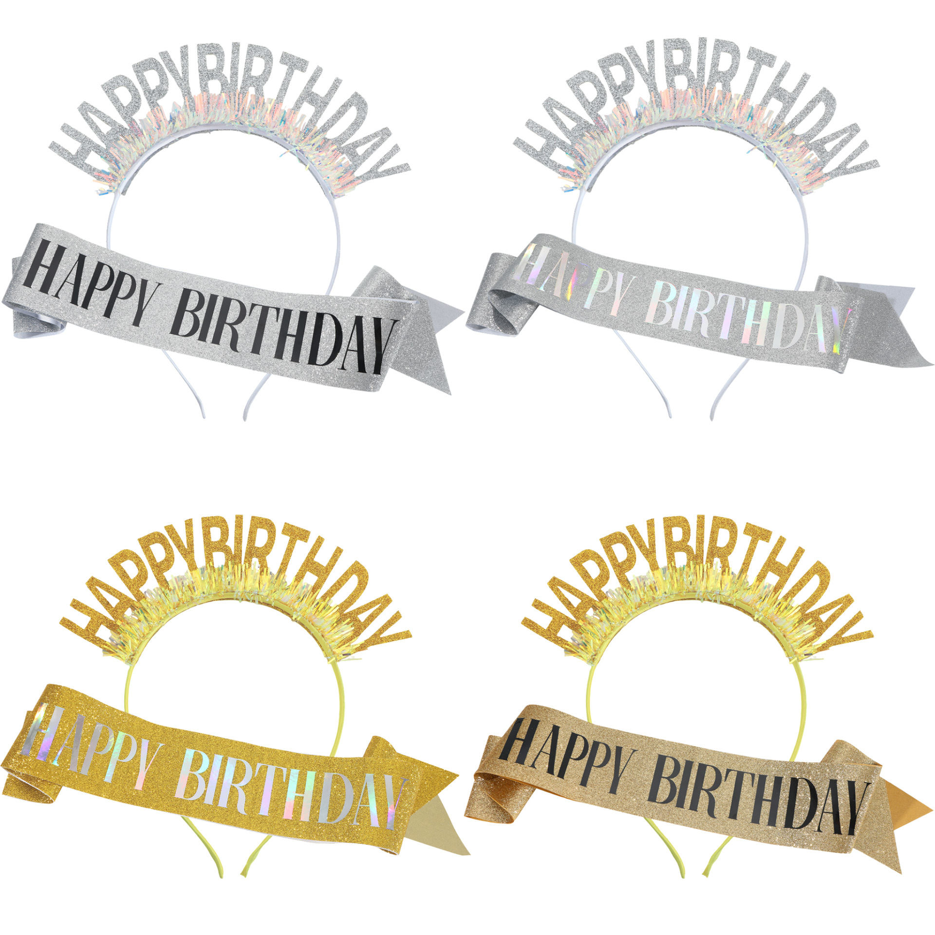 Cross-border Birthday Glitter Hair Band Shoulder Strap suit Happy birthday Headwear Party Decoration Yiwu Accessories