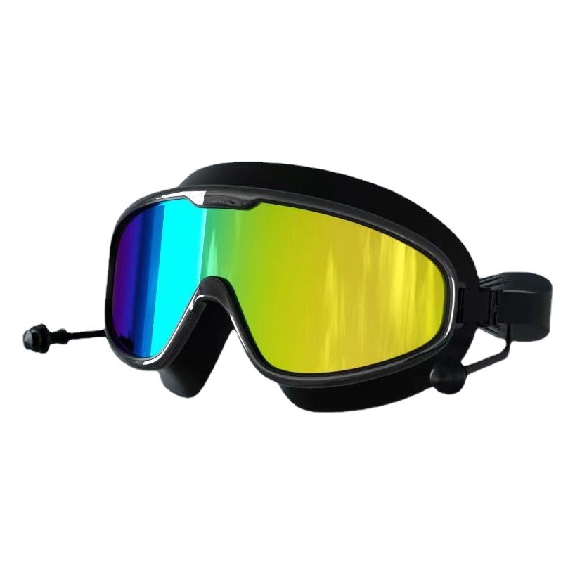 New ladies swimming goggles conjoined earplugs suit adult myopia goggles waterproof silicone swimming glasses wholesale