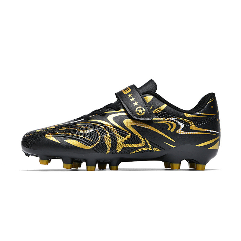 Cross-border New Velcro Children's Football Shoes Spikes Broken Nails Primary and Secondary School Students Lace-free Competition Training Sneakers for Hair