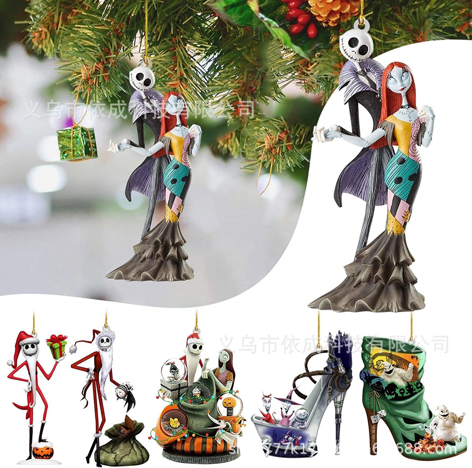 Halloween Decoration Acrylic Cartoon Christmas Tree Pendant Family Car Backpack Pendant Gift Halloween Christmas