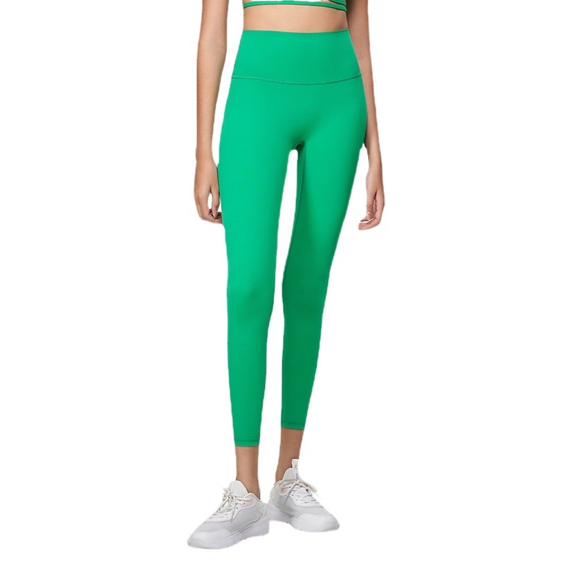No embarrassment line nude skin-friendly yoga pants women's high waist belly contracting sports tight running fitness yoga clothes cycling pants