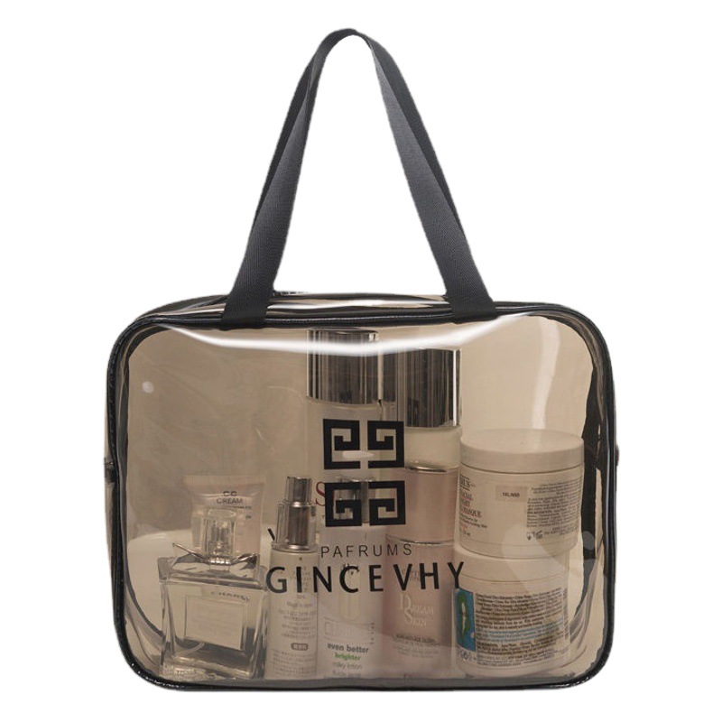 Transparent Cosmetic Bag, Travel Toiletry Bag, Pvc Handbag, Ins Multifunctional Cosmetic Storage Bag, Portable Large Capacity
