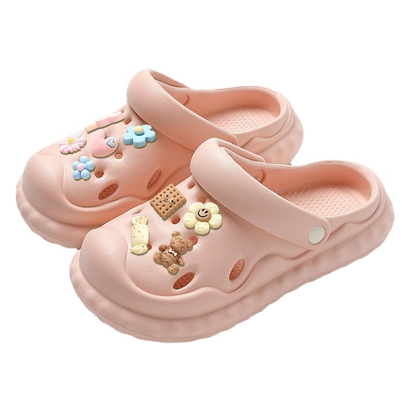 Women's Wholesale Cool Hole-In-The-Wall Beach Home Women's Home-Feeling Summer Cartoon Summer Slippers with Thick Soles for Home Use