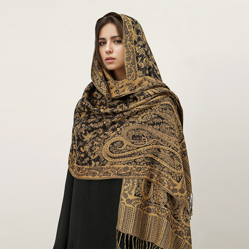 Picture of 2025 Cross-Border New Imitation Cashmere Scarf Ethnic Style Scarf Shawl Cashew Flower Accessible Luxury High-End Tassel Scarf