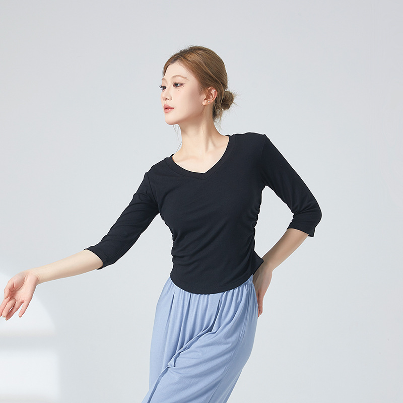 Picture of Dance Suit Top Women's V-neck Slim Look Classical Dance Suit Modern Dance National New Style Clothing Adult Dance Practice Suit