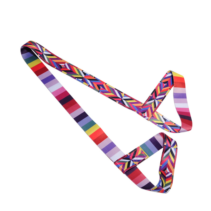 Picture of Factory Wholesale Digital Printing Yoga Mat Straps Nylon Colorful Binding Straps Storage Straps Binding Rope Yoga Stretch Straps
