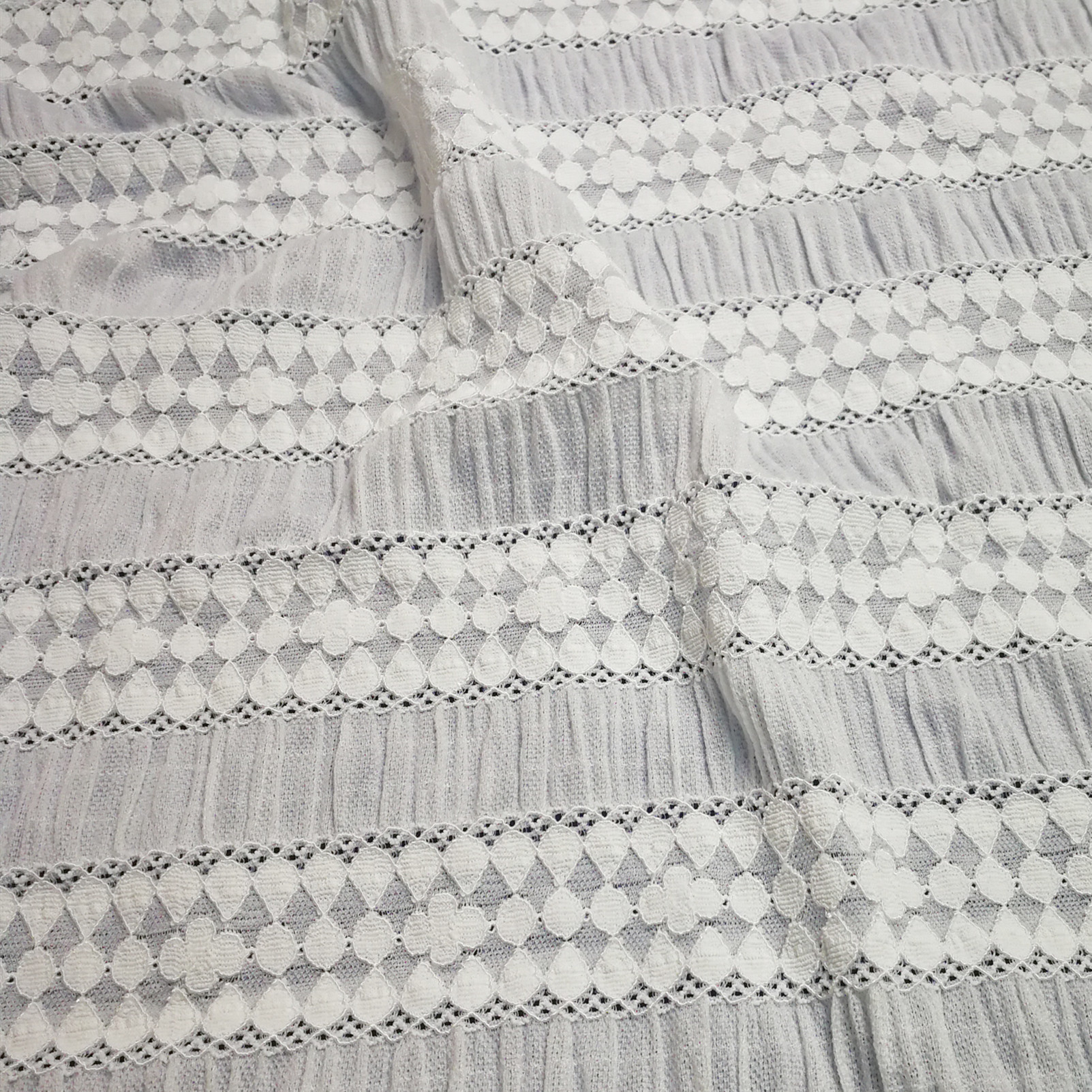 New Stretch Lace Bubble Thickened Fabric Straight Wrinkled Wavy Edge Fashion Dress Underwear Lace Fabric