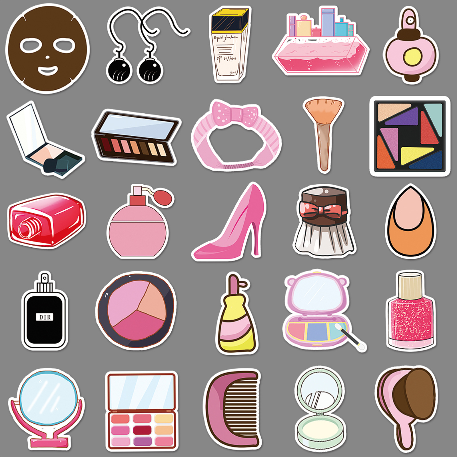 Picture of 51 small girl cosmetics cartoon decoration personalized creative luggage laptop car waterproof stickers
