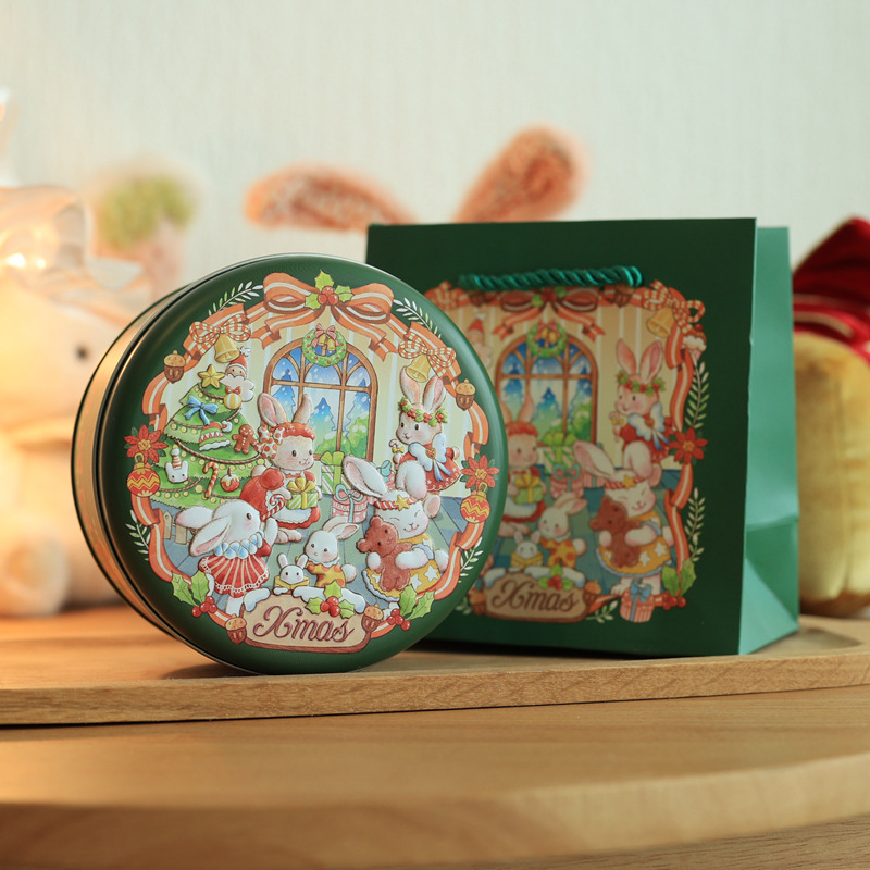 Picture of Factory direct ins marble medium cookies candy round tinplate box packaging box candy box