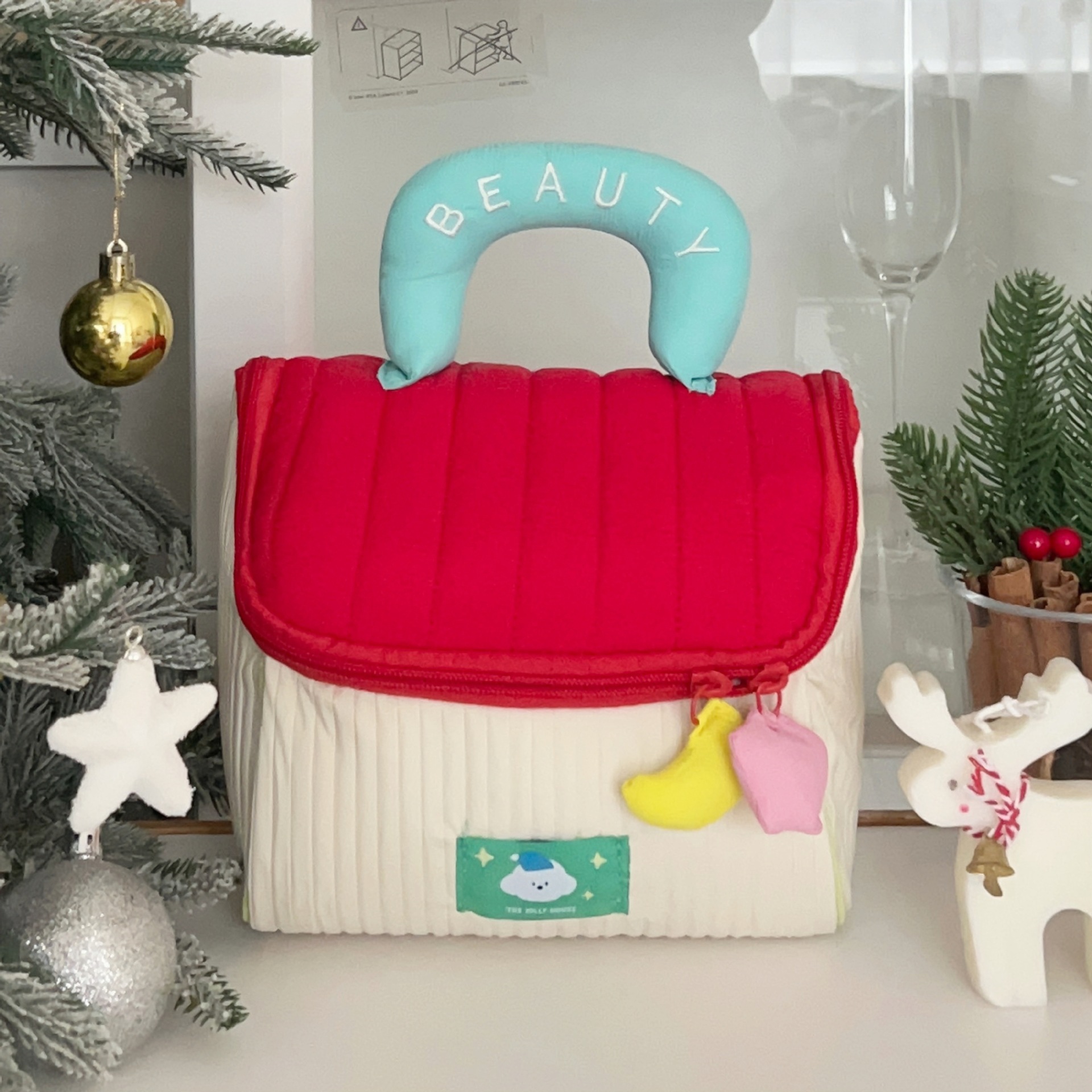 Picture of Upgraded Cute House Large Capacity Cosmetic Bag High-value Photo Handbag Portable Travel Cosmetic Bag