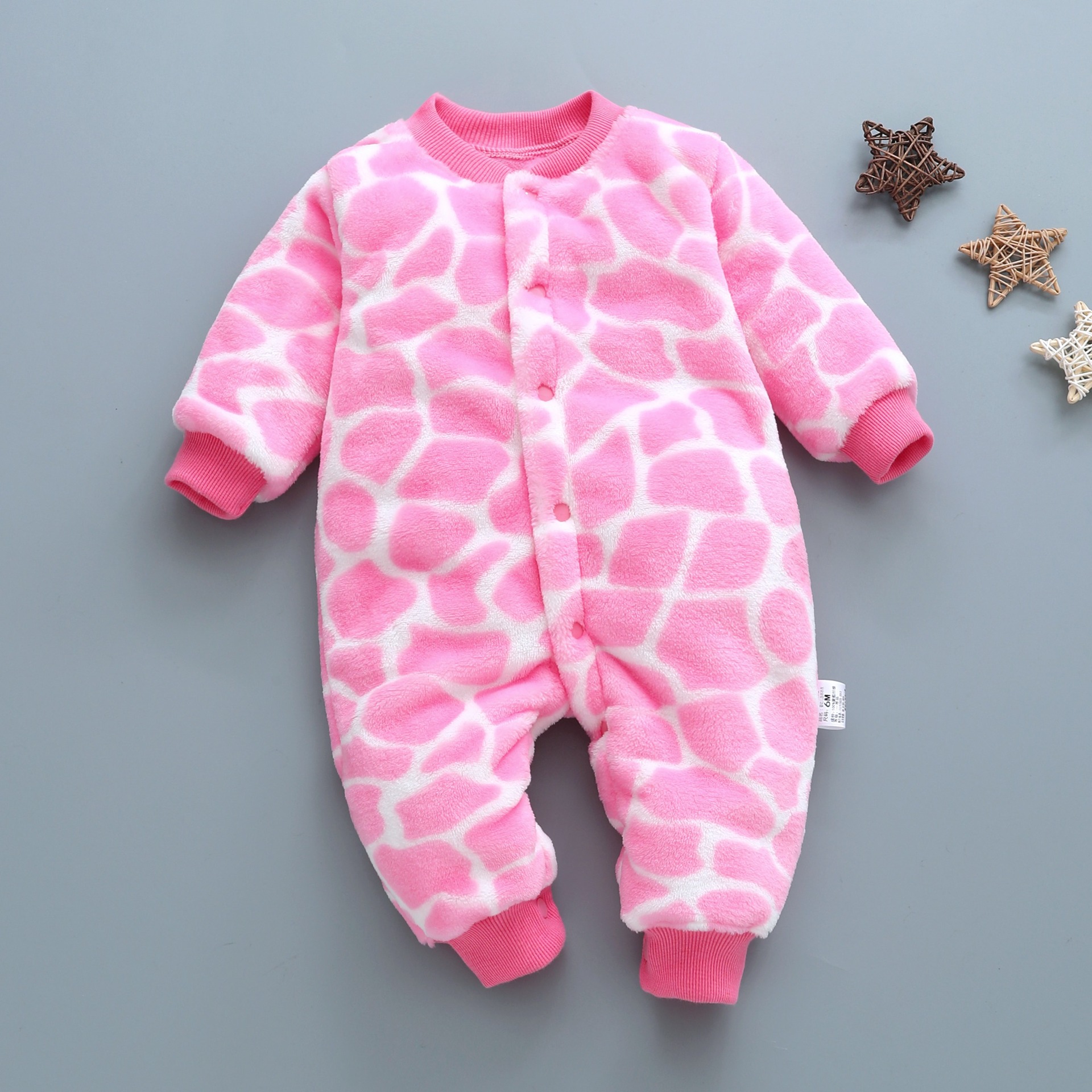 Picture of Baby Clothes Clothing Spring Autumn and Winter Short-sleeved Thickened Hassel Men's and Women's Baby Flannel Warm Jumpsuit Pajamas