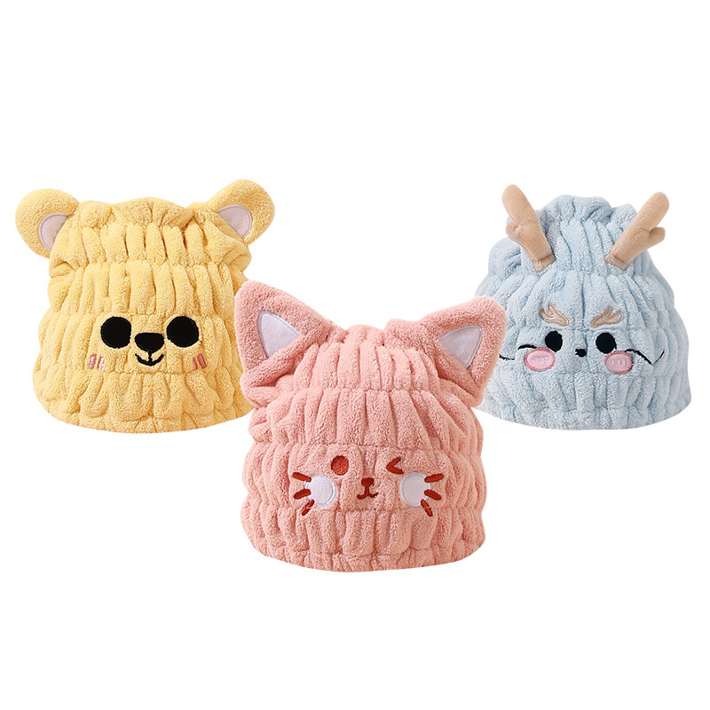 Picture of Drizzle Class A Children's Dry Hair Cap Baby Infant Newborn Cute Shower Cap Water Absorbent Popular New Headscarf