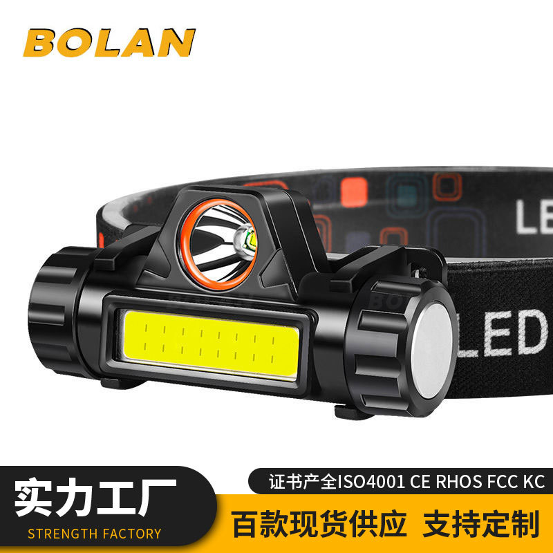 Cross-border supply LED outdoor night fishing light zoom Q5 built-in rechargeable strong light USB induction strong light headlight wholesale