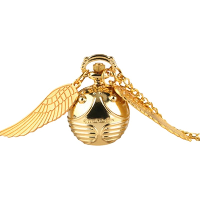 Foreign Trade Snitch Vintage Pocket Watch Fashion Hanging Watch Wholesale Ball Small Flying Ball Pocket Watch Wings Modern Pocket Watch Gold