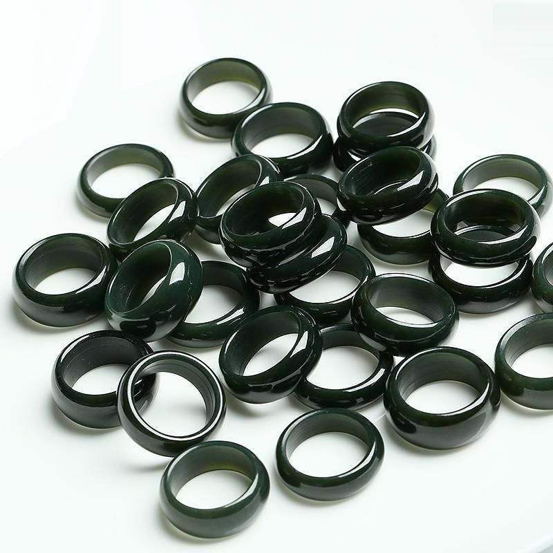 Picture of Hetian Green Jade Ring for Men, Vintage Jade Ring, Fashionable Couple Jade Ring, Women's Ring, Green Jade Finger Ring