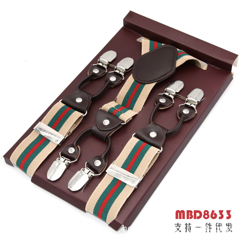 Picture of Cross-Border Supply Men's Suspenders Six-Clip Suspenders Elastic Adjustable Fat People Suspenders Men and Women Suspenders