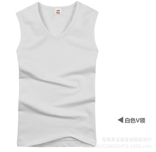 Picture of New men's wide shoulder cotton vest sleeveless breathable fitness sports stretch waistcoat men's breathable jacket wholesale