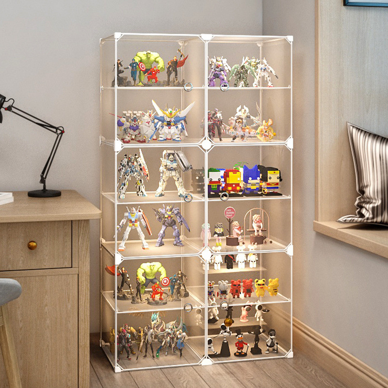 Hand-Made Display Cabinet Transparent Lego Building Block Display Shelf Household Dust Cover Model Display Rack for Kidsren's Toys