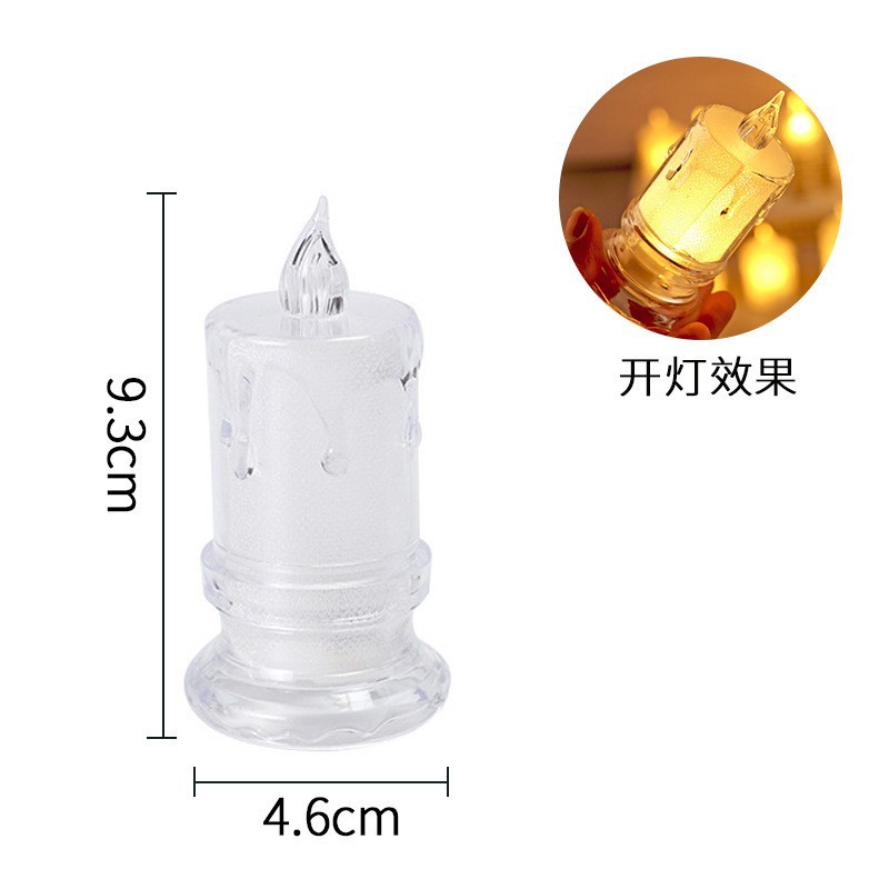 Picture of Electronic Christmas small candle mini LED simulation transparent electronic candle lamp crystal candle holder birthday candle ornaments