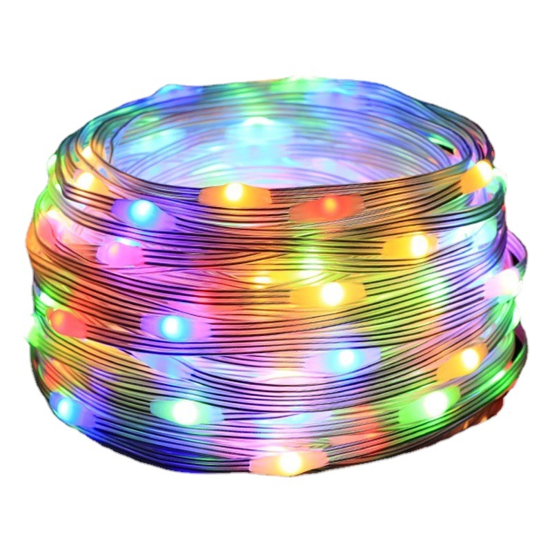 Led leather cord lights outdoor decorative lights with atmosphere courtyard balcony waterproof colored lights all over the sky star string lights flashing lights