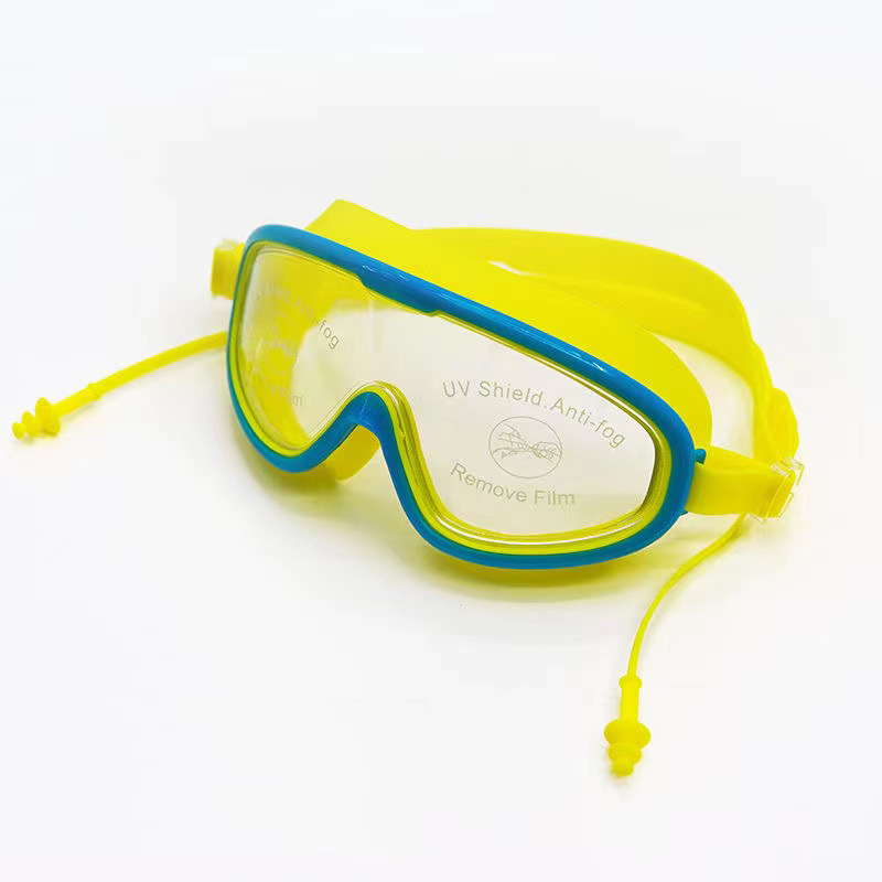 Picture of Silicone Goggles HD Swimming Goggles Anti-fog HD Eye-free Adult Swimming Goggles Silicone Earplugs Large Frame Swimming Goggles Waterproof