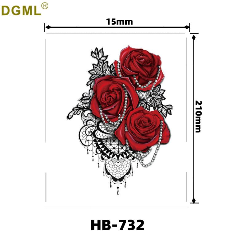 Picture of Small fresh English letters flower butterfly tattoo stickers color creative full arm fox in stock wholesale to map custom