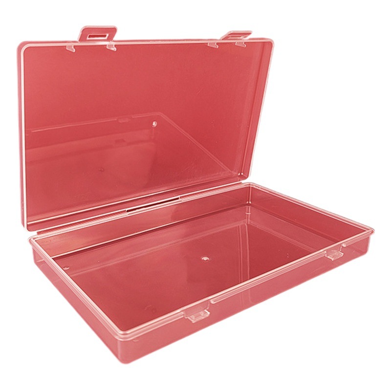 Rectangular double lock with lid storage empty box fishing gear stationery transparent display box ring earrings necklace storage box