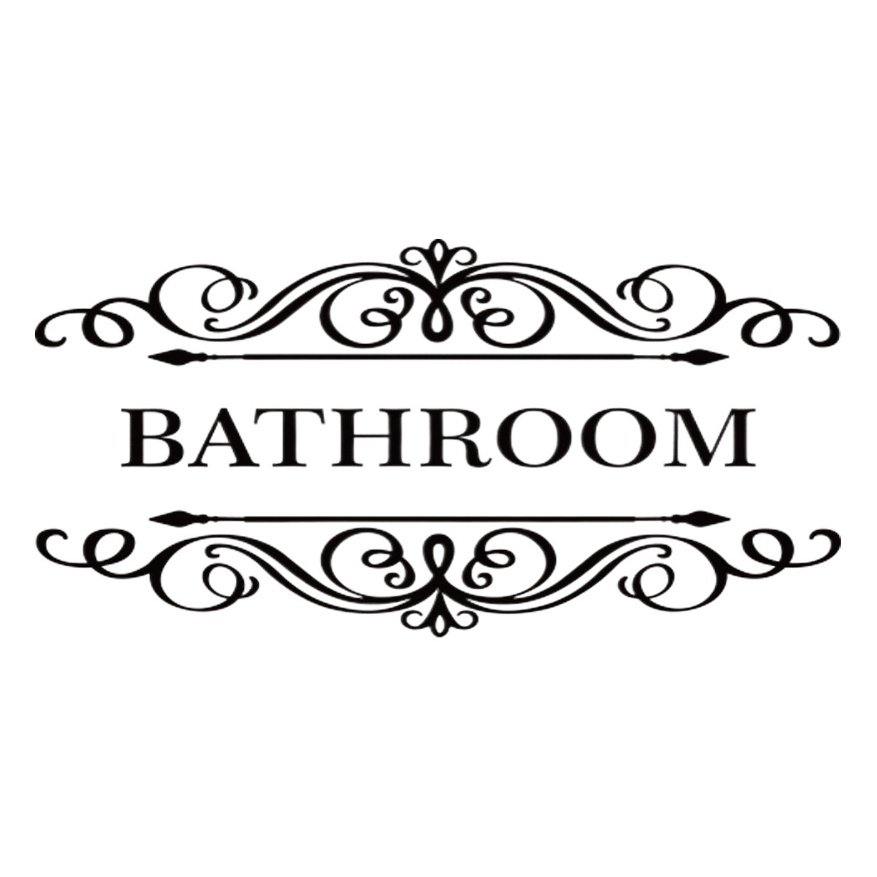 Bathroom toilet Bathroom family English logo door sticker cross-border removable small sticker PH2363