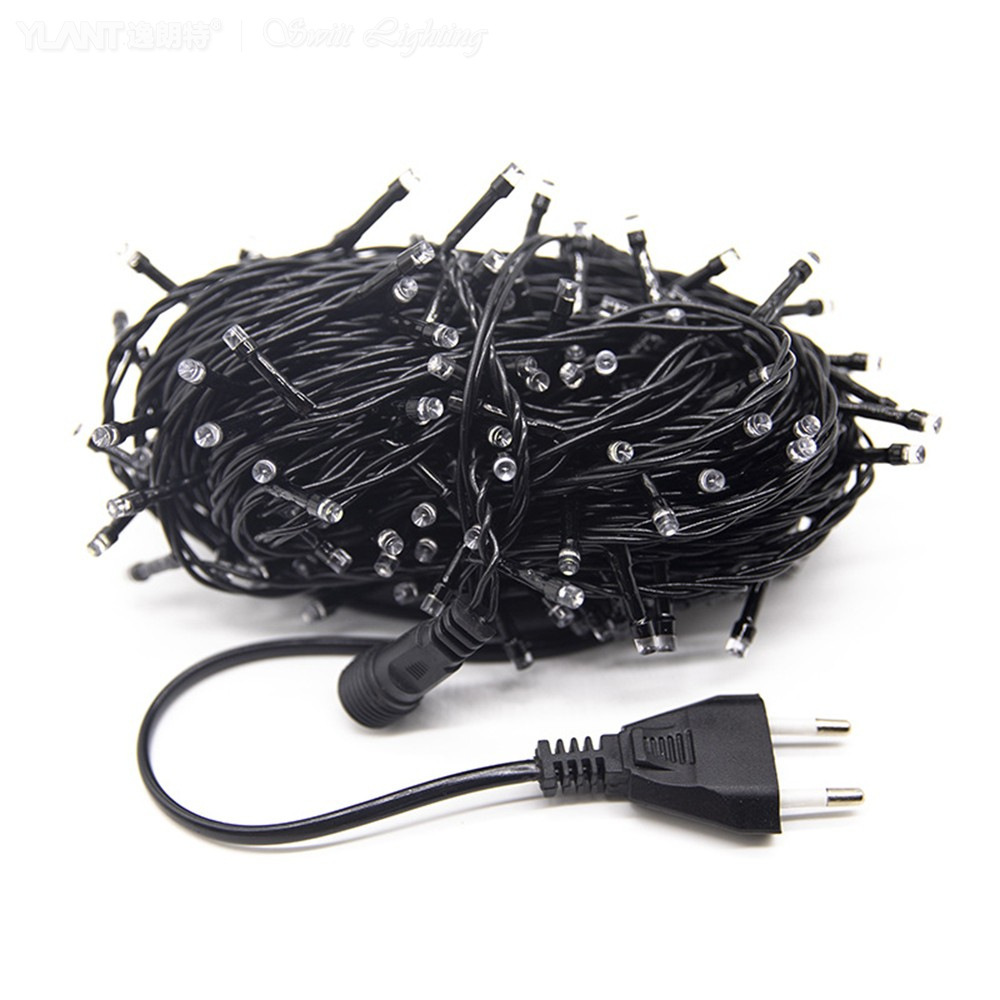 Picture of Source Factory 20m Black Wire with Flashing Led Lights Outdoor Waterproof Male and Female Plug Lighting Project Starry Sky String Lights