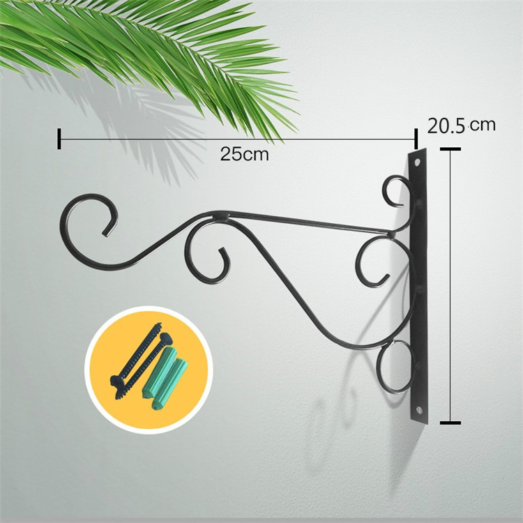 Picture of Bold Iron Flower Holder Wall-mounted Flower Hook Hanging Basket Holder Flower Pot Bracket Wall-mounted Hanging Basket Holder