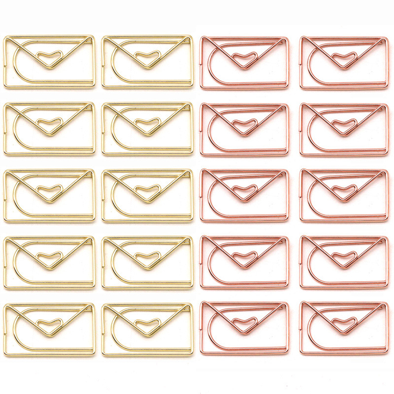 Creative Metal Paper Clips, Special-Shaped Paper Clips, Paper Clips, Envelope Shapes, Rose Gold File Information Classification Clips, Bookmarks