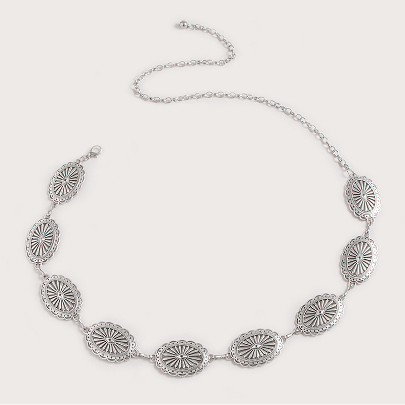 New Hollow-out Western-style Embossed Waist Chain Accessories All-match Fashion Cross-border Domestic in stock Women's Metal Decorative Chain