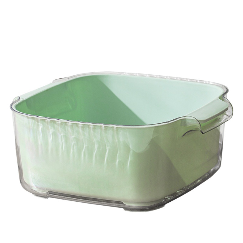 Double-Layer Vegetable Sink Drain Basket Internet Celebrity Fruit Plate Vegetable Basket Home Kitchen Leaking Transparent Large Drain Basket
