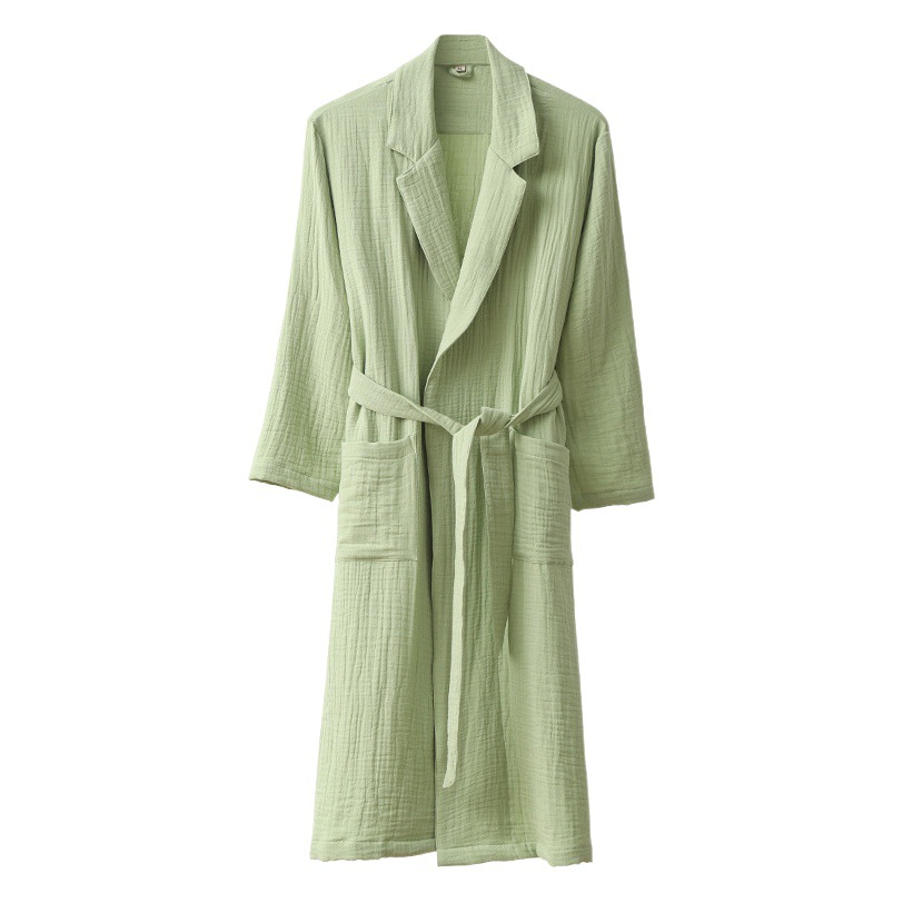 Lusu Youpin Pure Cotton Type a Three-Layer Gauze Bathrobe Bathrobe Split Home Pants Pants Home Outing Two-Piece Set