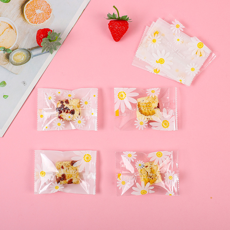 Picture of Original transparent white background Daisy snowflake crisp packaging bag cookie pastry bag moon cake machine sealing bag 100 pcs