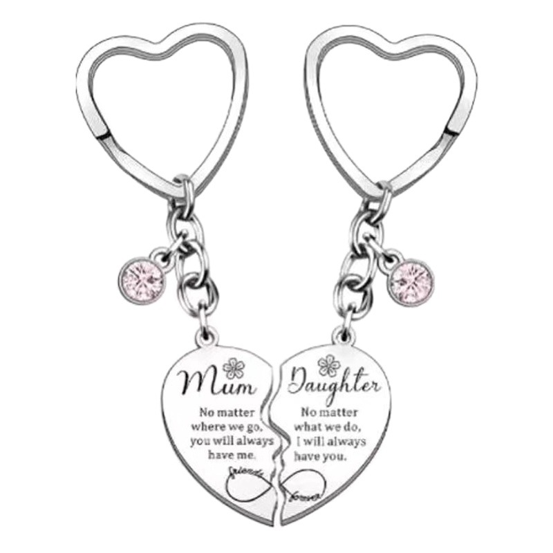 Mother's Day Love Keychain New SHORT BEST FRI Pendant Stainless Steel Spelling Heart Couple Necklace Gift