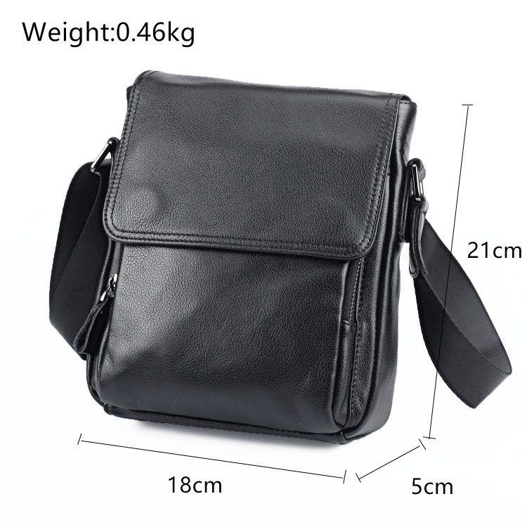 Picture of New Men's Korean-style Shoulder Bag Black Head Layer Cowhide Small Oblique Bag Casual Simple IPAD Mini Small Bag
