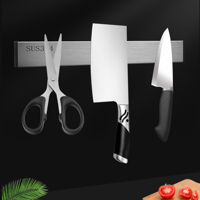 Picture of 304 stainless steel magnet tool holder kitchen wall-mounted non-perforated magnetic magnetic tool storage rack magnetic tool holder