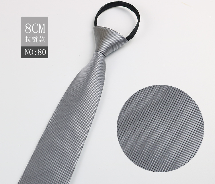 Picture of Factory Black Men's Tie Striped Blue Business Tie Lazy People Knot Free Zipper Tie in stock Wholesale