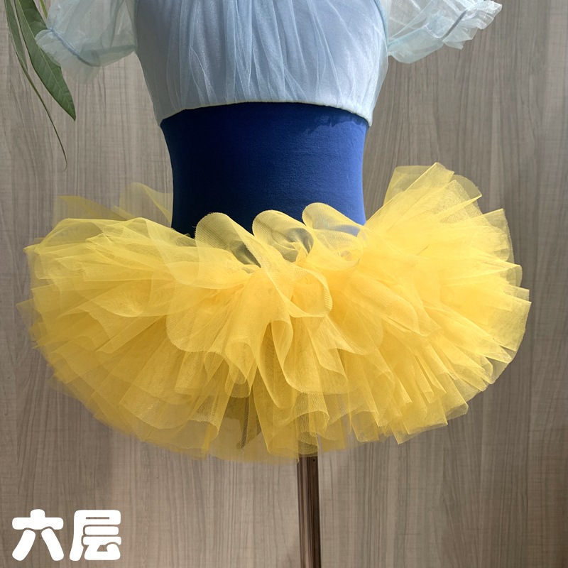 Picture of Children's Dance gauze skirt female ballet pettiskirt half-length short mesh 61 performance skirt practice skirt White Black
