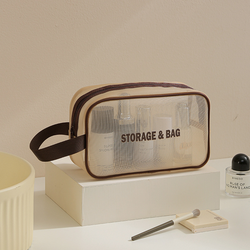 Picture of Mesh Wash Storage Bag Anti-splashing Travel Storage Cosmetic Bag Breathable High Color Value Cosmetic Storage Bag Wholesale