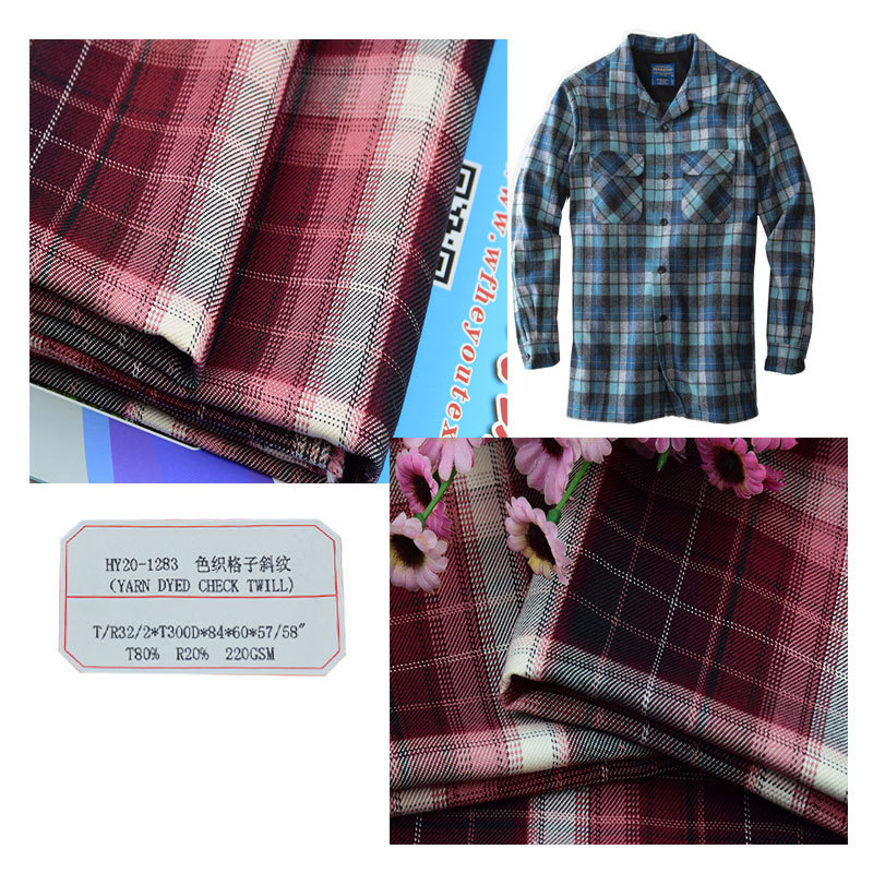 Factory wholesale TR stretch yarn-dyed twill Plaid yarn-dyed fabric casual shirt fashion clothing skirt fabric