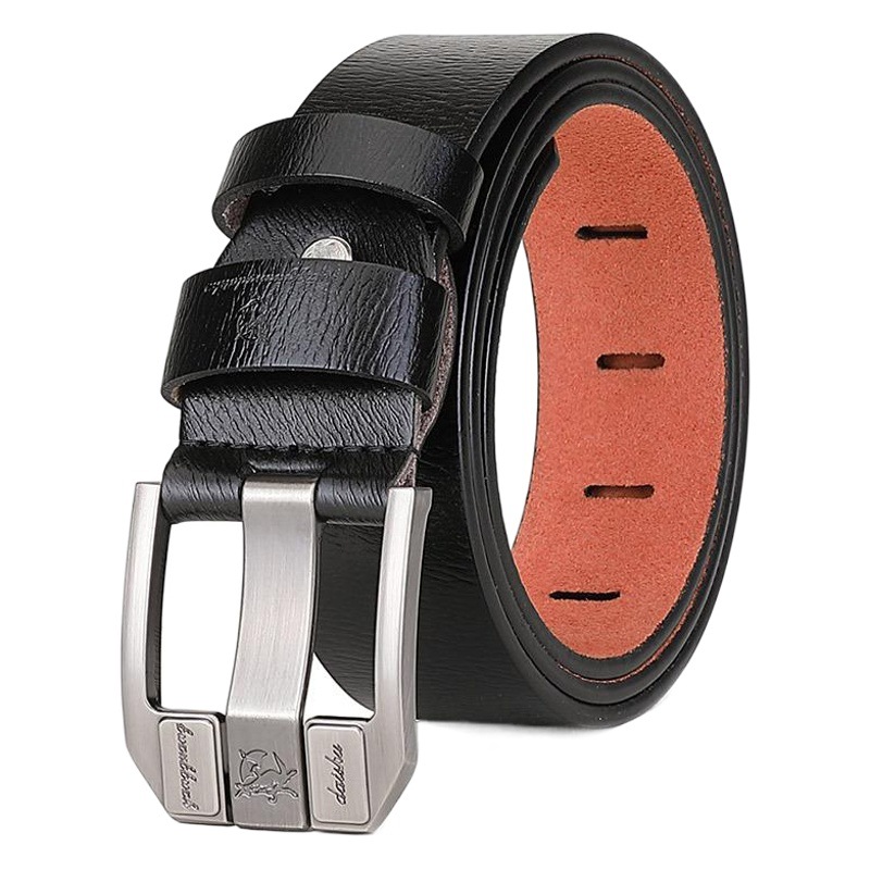 Men's belt belt single loop pin buckle casual versatile cowhide belt manufacturers wholesale Korean version