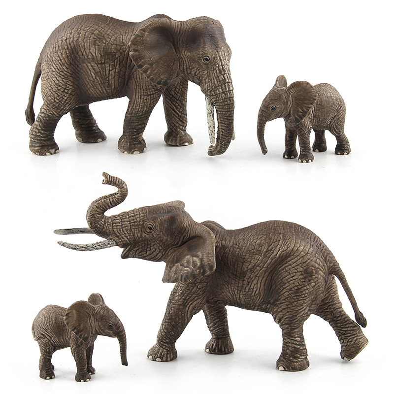 Animal Park wild animal model simulation children's toy elephant model a family of three