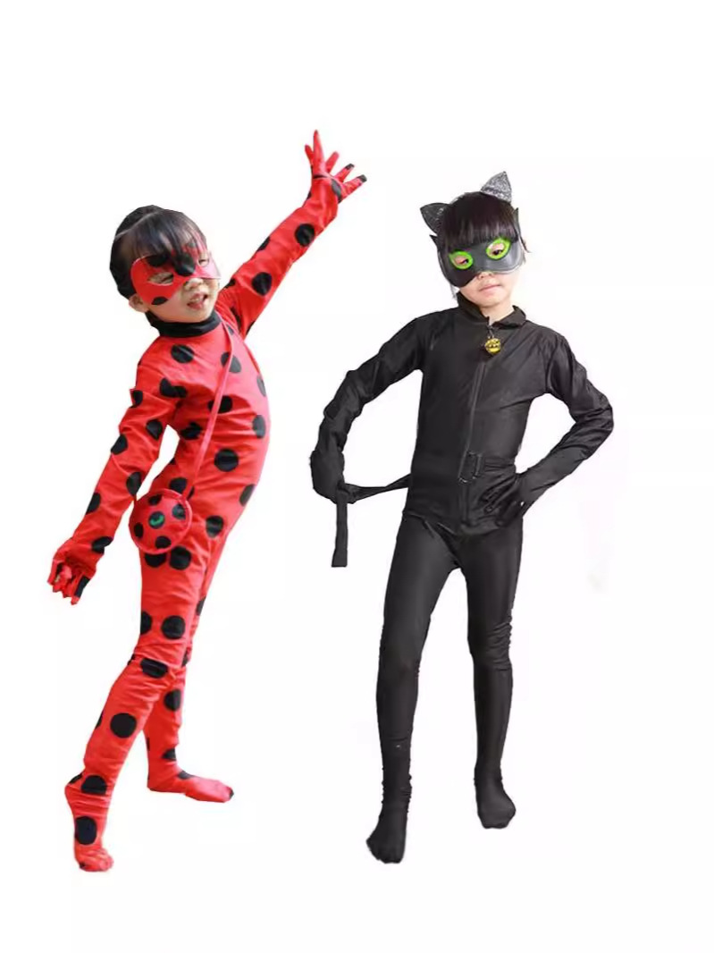 Anime Costume Floating Bug jumpsuit Children's Stage Performance Costume Black Cat Cosplay Costume Hero jumpsuit