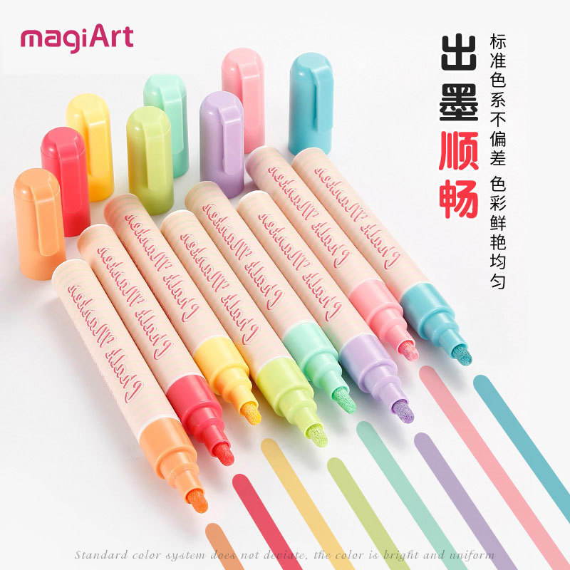 Picture of Somachi Erasable Pen Macaron 8-Color Liquid Chalk Set Kidsren's Graffiti Erasable Blackboard Advertising Marker Pen
